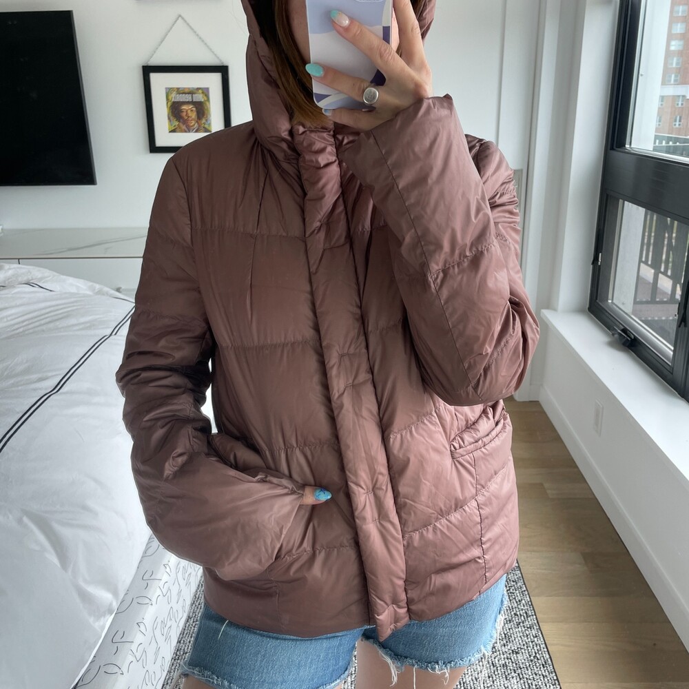 Jil Sander Quilted Hooded Puffer Jacket Mauve Pink Size 36 US 10 - Picture 2 of 8
